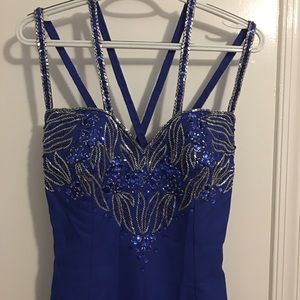 Sterling Navy Beaded Dress